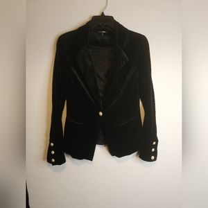 Black Velvet Blazer Pants Suit